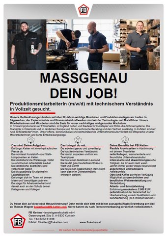 Mitarbeiter für Kettenproduktion
